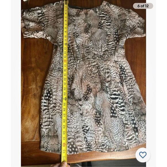 Rag and Bone 100% Silk Dalmeny Feather Print Dress Size 6 - Picture 10 of 13